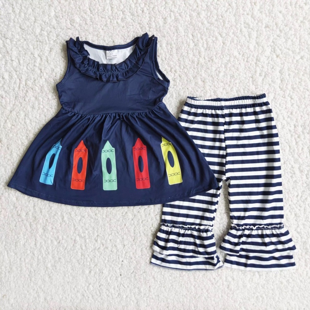 Cute little Girls back to school outfit